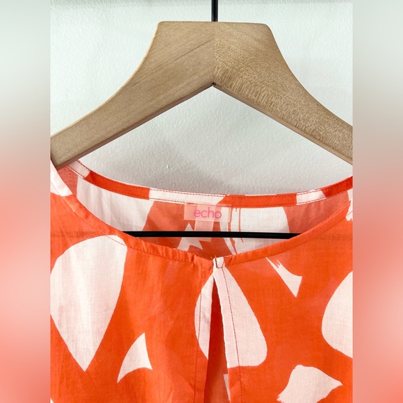 Echo 3/4 Sleeve Swim Coverup Orange Size Medium - Picture 5 of 6